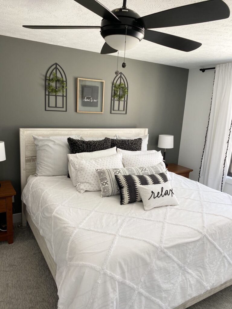 bedroom decor white and gray